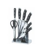 سرویس چاقو 8 پارچه فولادی دسته مشکی عرشیا K133-2628